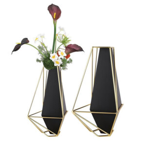 Black Stainless Steel Iron Vase