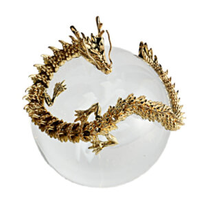 Brass Dragon Crystal Table Decor