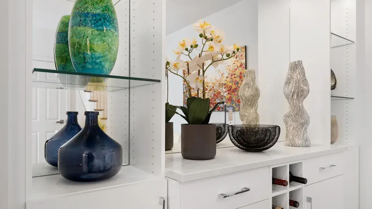 Combining Vases, Sculptures, and Trays